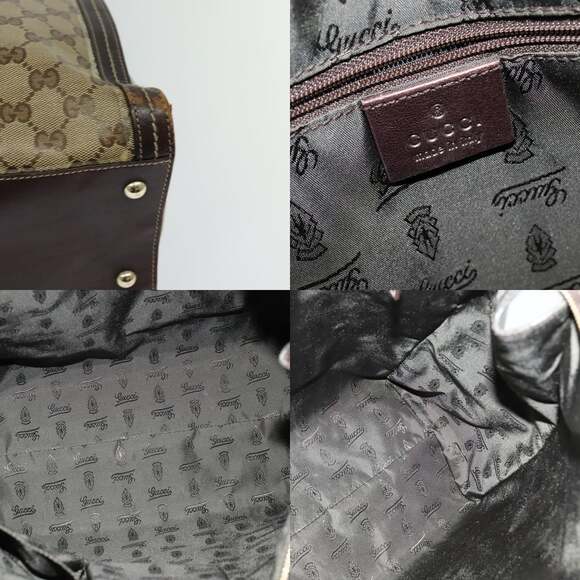 GUCCI GG Crystal Tote Bag Coated Canvas Beige Gold - Picture 11 of 12